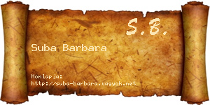 Suba Barbara névjegykártya